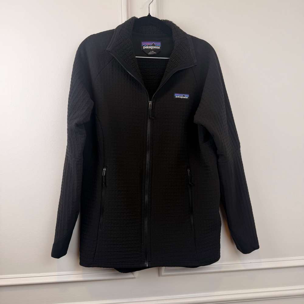 Patagonia R2 TechFace Jacket Womens Large Black Full Zip Technical Fleece 40230